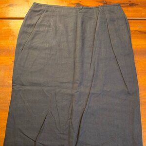 Skirt Navy Liz Claiborne Collection Rayon size 12 Pockets Lined 1990s